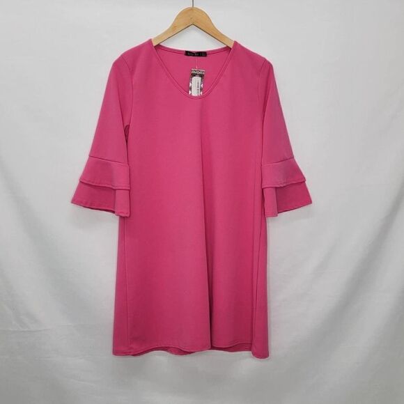 Boohoo Pink Straight Knee Length - Picture 4 of 14